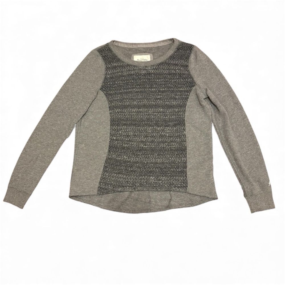 Abercrombie & Fitch Gray Knit Sweatshirt